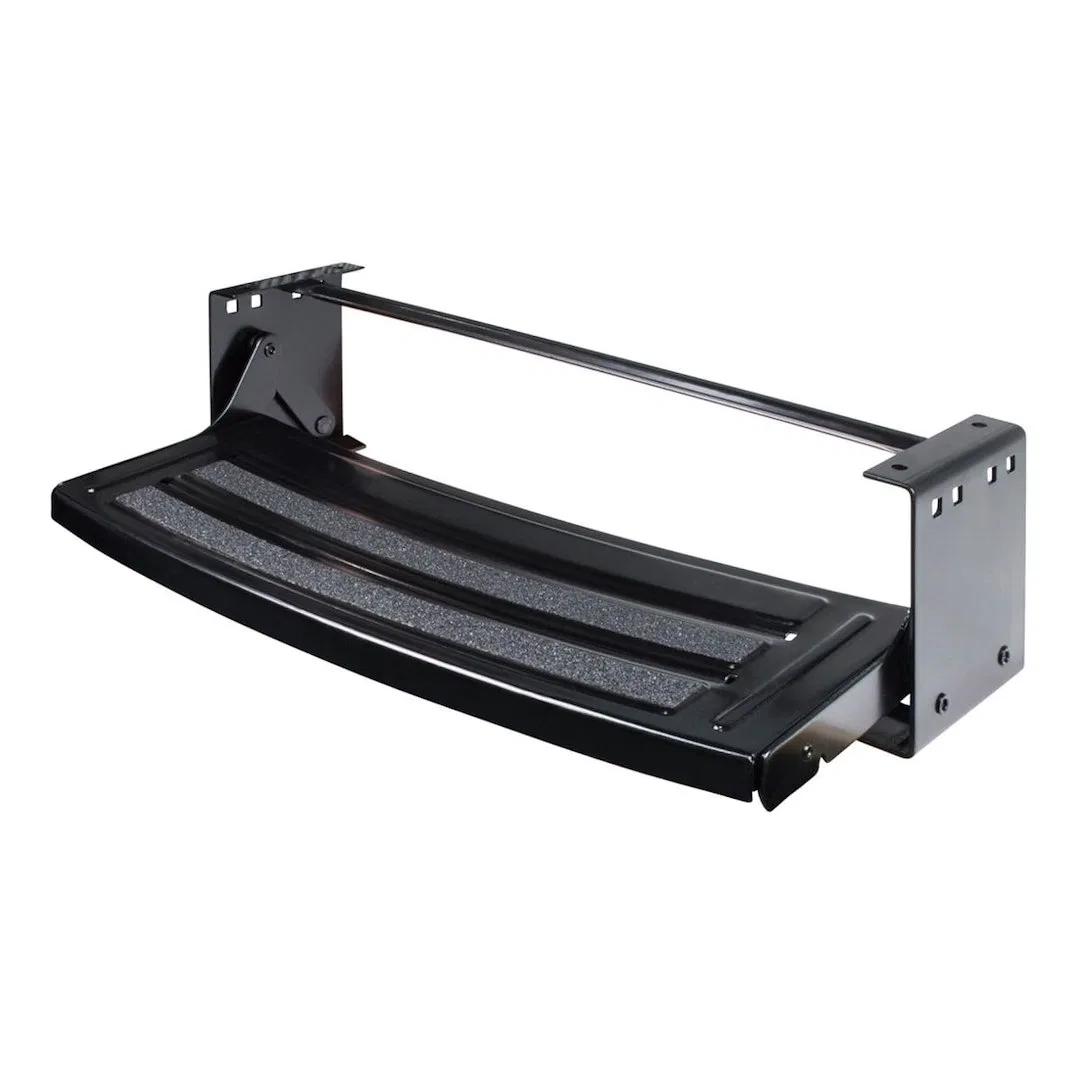 432678 – LIPPERT COMP Entry Step, Single Manual Folding Step 24 Inch Width x 7 Inch Depth Bolt On Radius Corner With ...